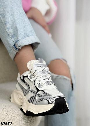 Кросівки об'ємна підошва , текстиль на еко шкіра