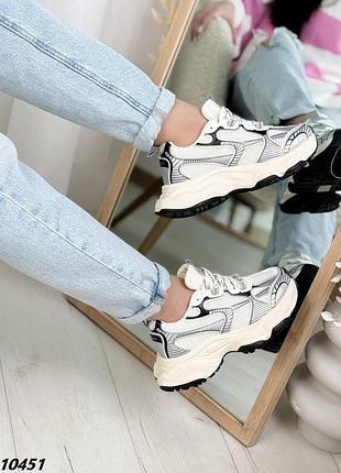 Кросівки об'ємна підошва , текстиль на еко шкіра