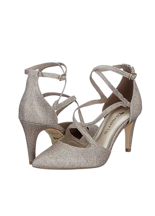 Босоножки туфли лодочки серебристые tamaris