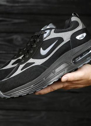 Кроссовки мужские nike air max черные с серым (40-44)