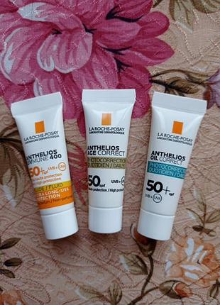 La roche-posay anthelios набор из 3х пробников солнцезащитных кремов для лица