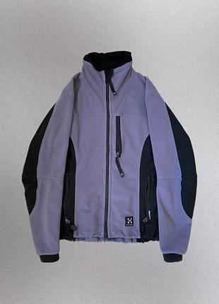 Флисовая женская кофта куртка на утяжках haglofs виндстопер women's purple fleece full zip windstopper