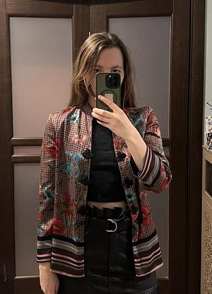 Цветочный пиджак/жакет zara