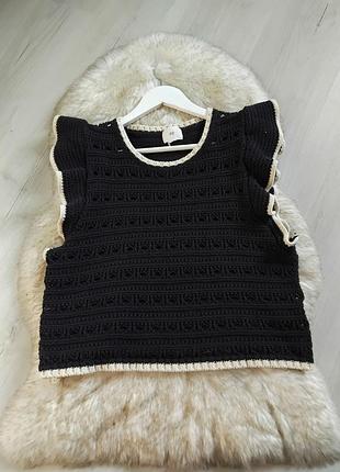 В'язана жилетка з рюшами h&m