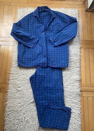Хлопковая пижама домашний костюм в клетку dunnes stores