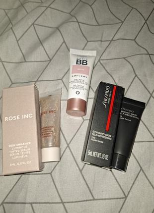 Лот/набор пробников тонов rose inc,shiseido,loreal