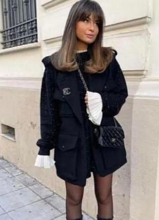 Zara стильная  куртка-жилет свободного кроя с шерстью