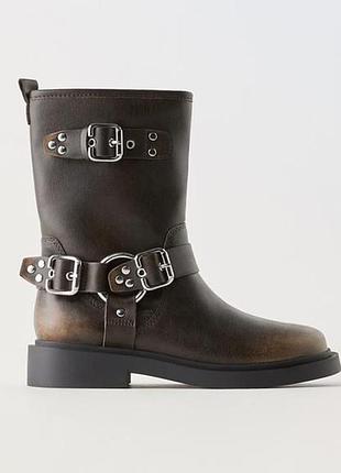 Новые коричневые ботинки zara