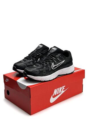 Женские кроссовки nike frog p-6000 w black white