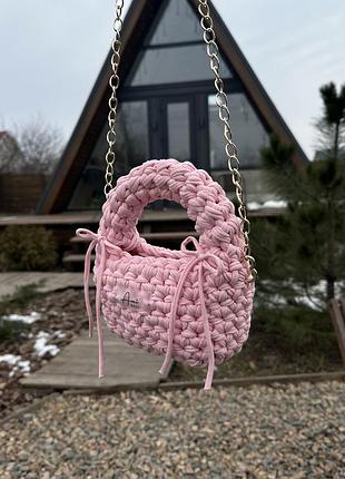 Стильна в’язана сумка з трикотажної пряжі 👜