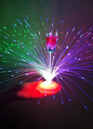 (8 режимів) світлодіодний нічник з трояндою світильник волокно led волоконно-оптичний