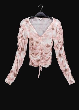 Облегающий лёгкий топ с длинным рукавом "river island", uk8/eur34.