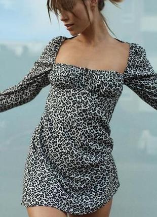 Сукня zara, платье zara, сукня в леопардовий принт