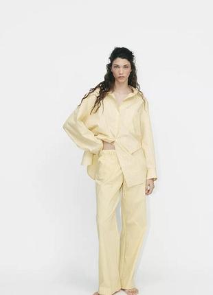 Брюки женские желтые полосатые zara new