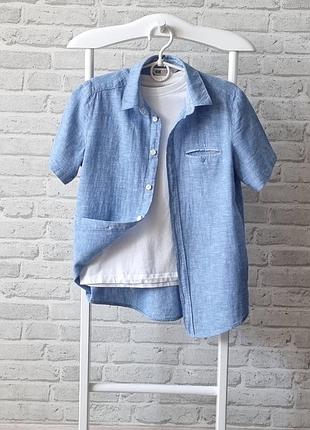 Крута сорочка h&amp;m 9-10р., льон, нова 3