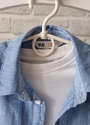 Крута сорочка h&amp;m 9-10р., льон, нова 4