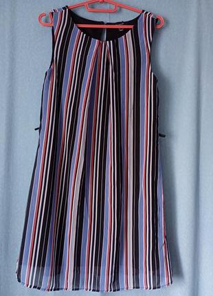 Платье летнее шифоновое полосатое на подкладке atmosphere 10/38