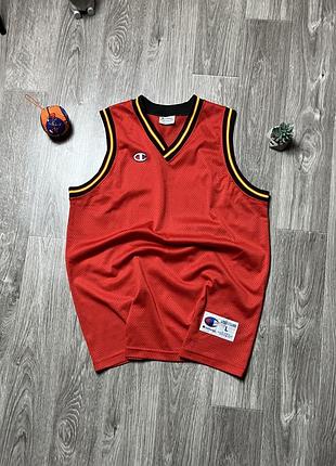 Спортивная мужская майка champion Ausa basketball vintage оригинал чемпион красная баскетбольная майка в идеальном состоянии