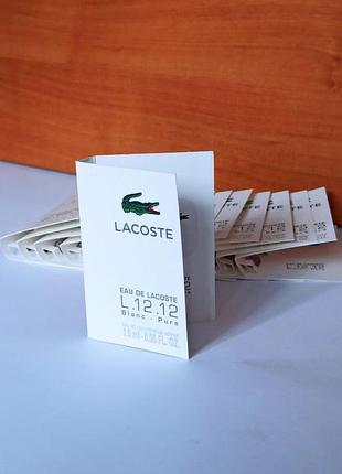Пробник туалетной воды для мужчин lacoste eau de lacoste l.12.12 blanc 1.5 мл