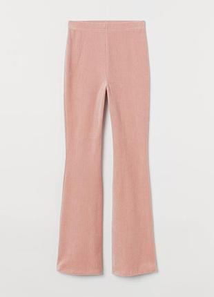 Бархатные леггинсы клёш h&m