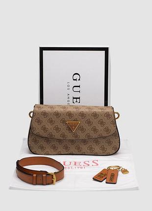 Кожаная сумка guess,кросс боди
