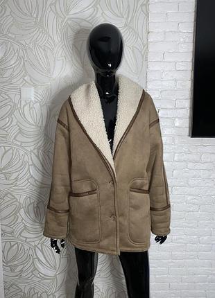 Винтажная дубленка дубленка в ретростиле topshop, xs
