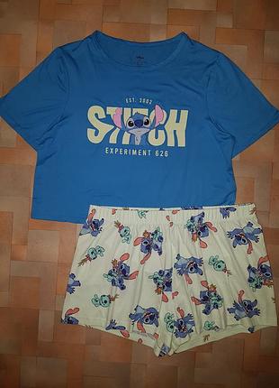 Очень яркая пижама stitch disney l размер, комплект стич