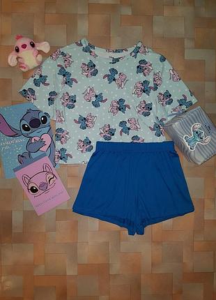 Яскрава м'яка піжама stitch disney м розмір, комплект мікрофібра-стич