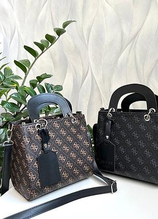 Сумка коричневая с логотипами