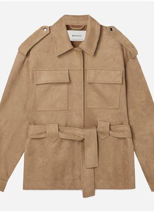 Куртка рубашка stradivarius зі штучної замші