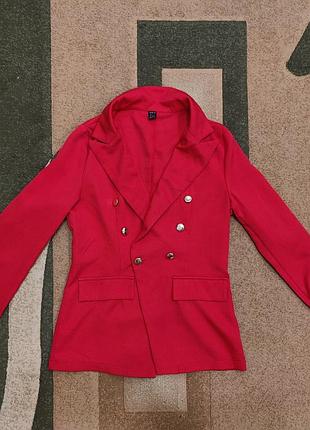 Пиджак пиджак жакет блейзер коралловый красный женский недорого с размер 42