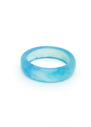 🩵💍кольцо из цельного натурального камня голубой агат р.17, 17,5, 18