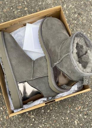 Ugg mini grey metallic 🆕 шикарні жіночі уггі🆕 купити накладений платіж