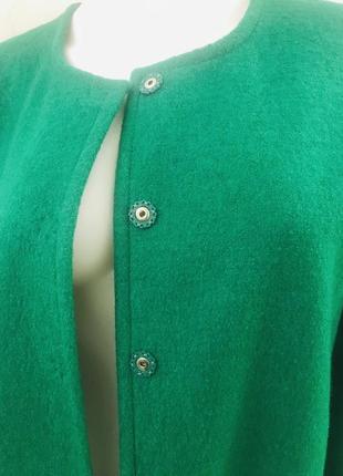 Вовняне, яскраве пальто зеленого кольору весна-осінь4 фото