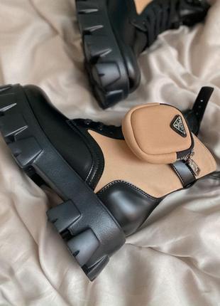 Prada boots zip pocket black/nude 🆕 шикарные ботинки прада 🆕 купить наложенный платёж3 фото