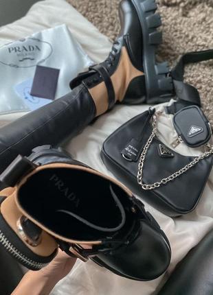 Prada boots zip pocket black/nude 🆕 шикарні черевики прада 🆕 купити накладений платіж2 фото