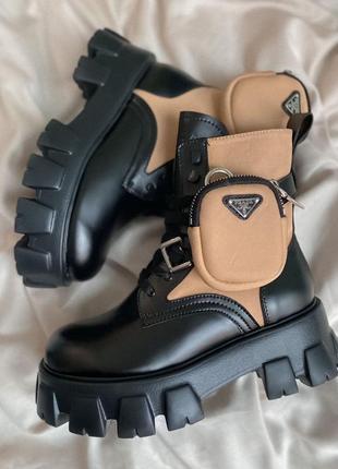 Prada boots zip pocket black/nude 🆕 шикарні черевики прада 🆕 купити накладений платіж10 фото