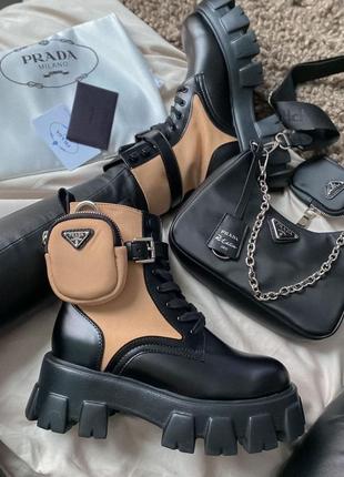 Prada boots zip pocket black/nude 🆕 шикарні черевики прада 🆕 купити накладений платіж7 фото