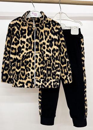 Флисовый костюм леопард animal print
