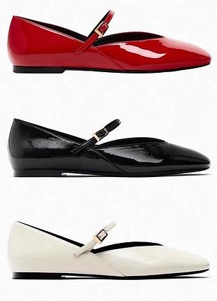 Балетки zara лаковые