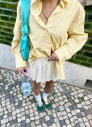 Желтая рубашка в полоску в цвете butter yellow