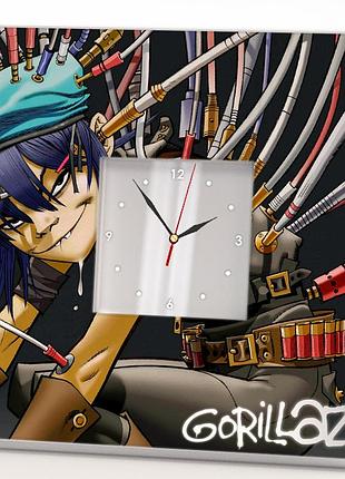 Часы "группа gorillaz" сувенир для фанатов музыки, украшение интерьера в бар, клуб, студию, караоке