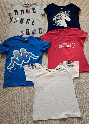 Фирменные классные футболки для девочки, пакет 5 шт р.146-152
