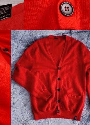 Кардиган червоний 50% кашемір, светр