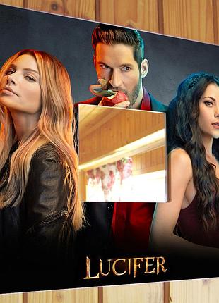 Декоративне дзеркало «серіал люцифер. lucifer» подарунок фанатам серіалу netflix, стильна прикраса і