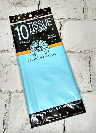 Бумага тишью 10 листов 65х50 см голубая