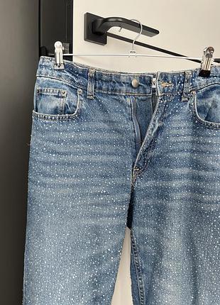 Джинсы в стразах камушками zara камны