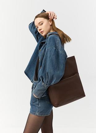 Женская сумка-шоппер sambag shopper шоколадная