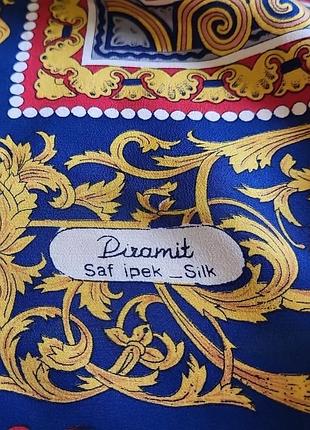 Винтажный шелковый платок косынка silk