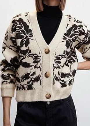 Mango flowers knit кардиган